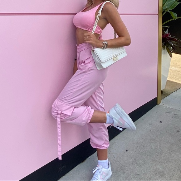 Pink Two-Piece Jogger & Croptop Set - Picture 2 of 9